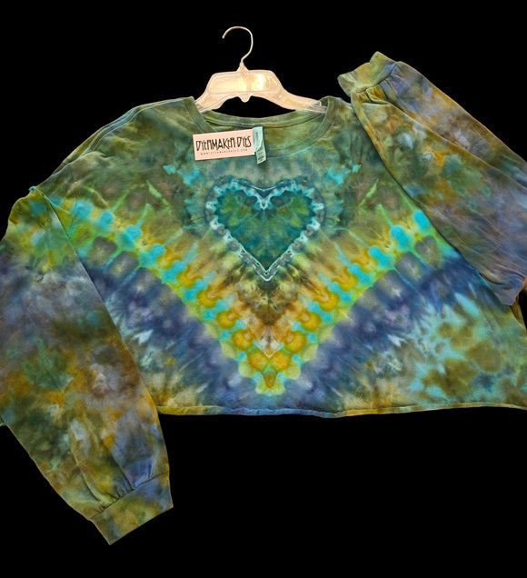 2X Long Sleeve Crop Top