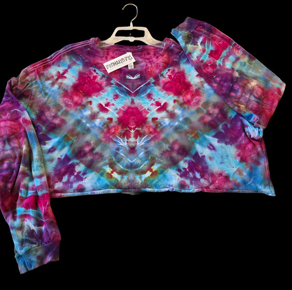 2X Long Sleeve Crop Top